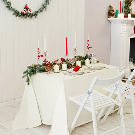 10 pcs 60" x 102" Rectangle Polyester Tablecloth-Ivory