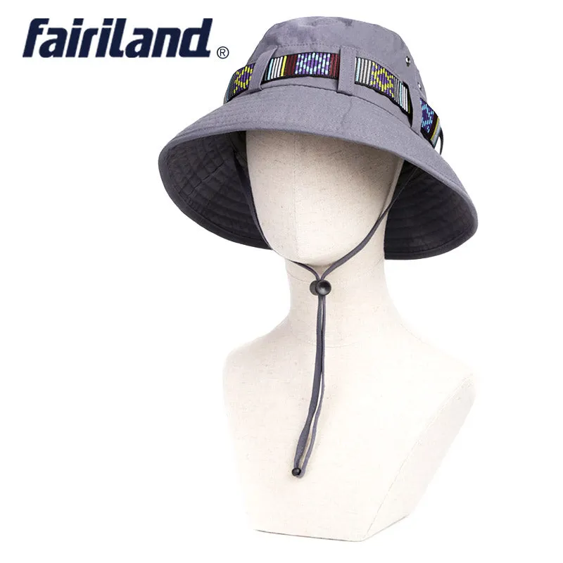 100% Cotton 3 Solid Colors Unisex Bucket Cap Foldable Wide Brim Sunscreen Hat for Men and Women