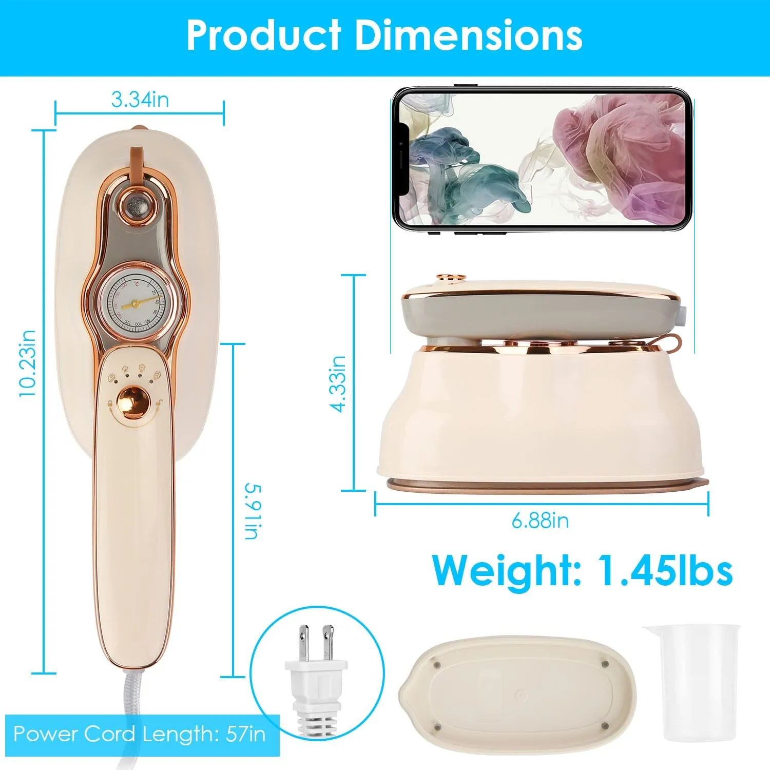 1200W Foldable Handheld Clothes Iron Steamer