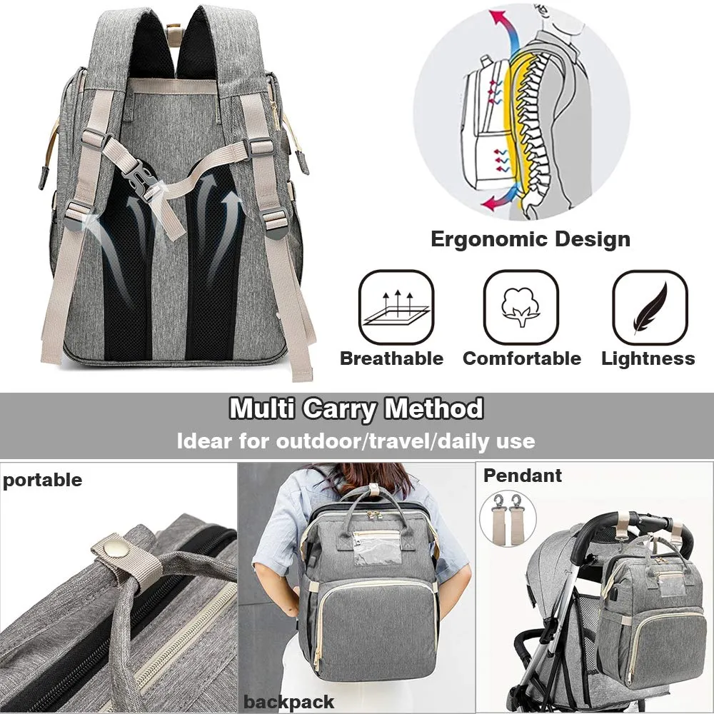 3-in-1 Luxury Mom Travel Baby Diaper Bag