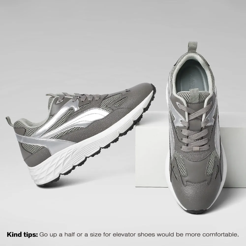 8 CM/3.15 Inches CMR CHAMARIPA Men’s Gray Elevator Sneakers