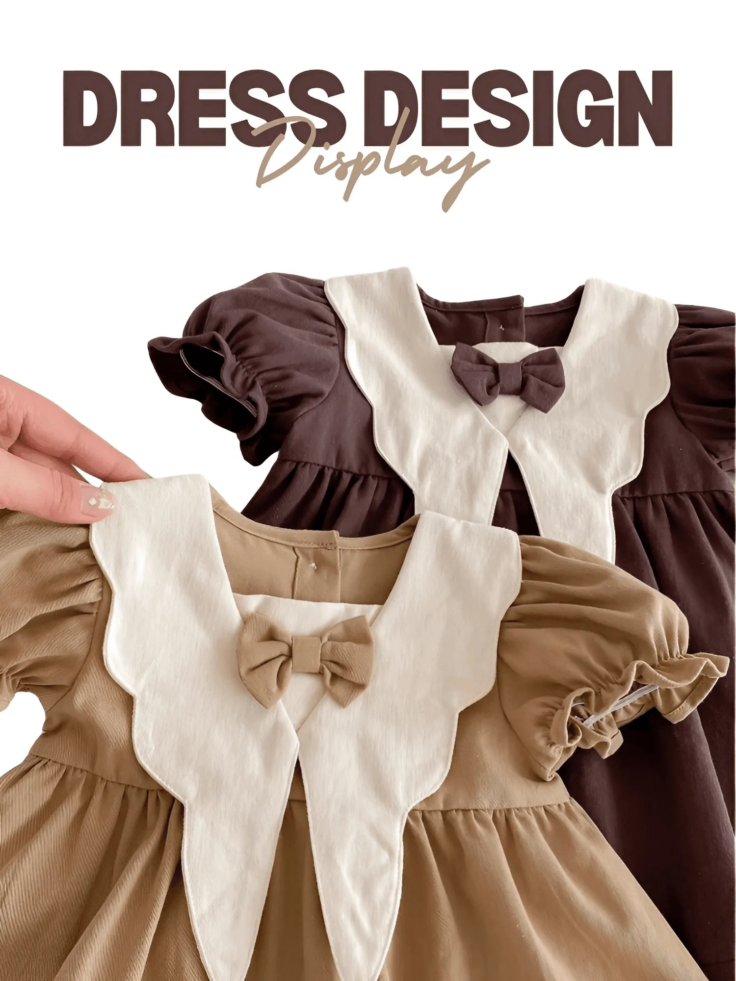 Autumn Baby Girls Dress Casual Bow Clothes Spring Cotton Girls Princess Dress Big Turn Down Collar Dress Girls Clothes