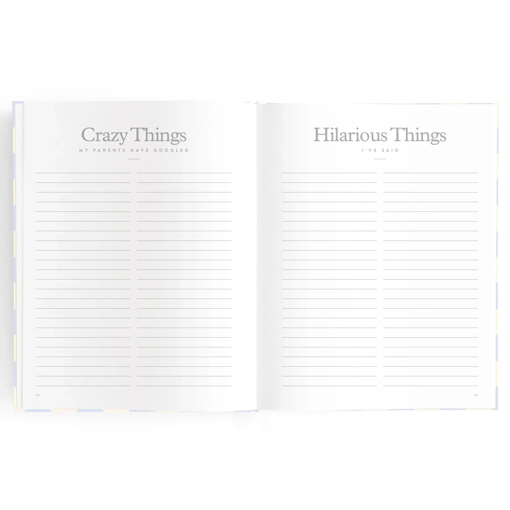 Baby Book Blue Check Boxed
