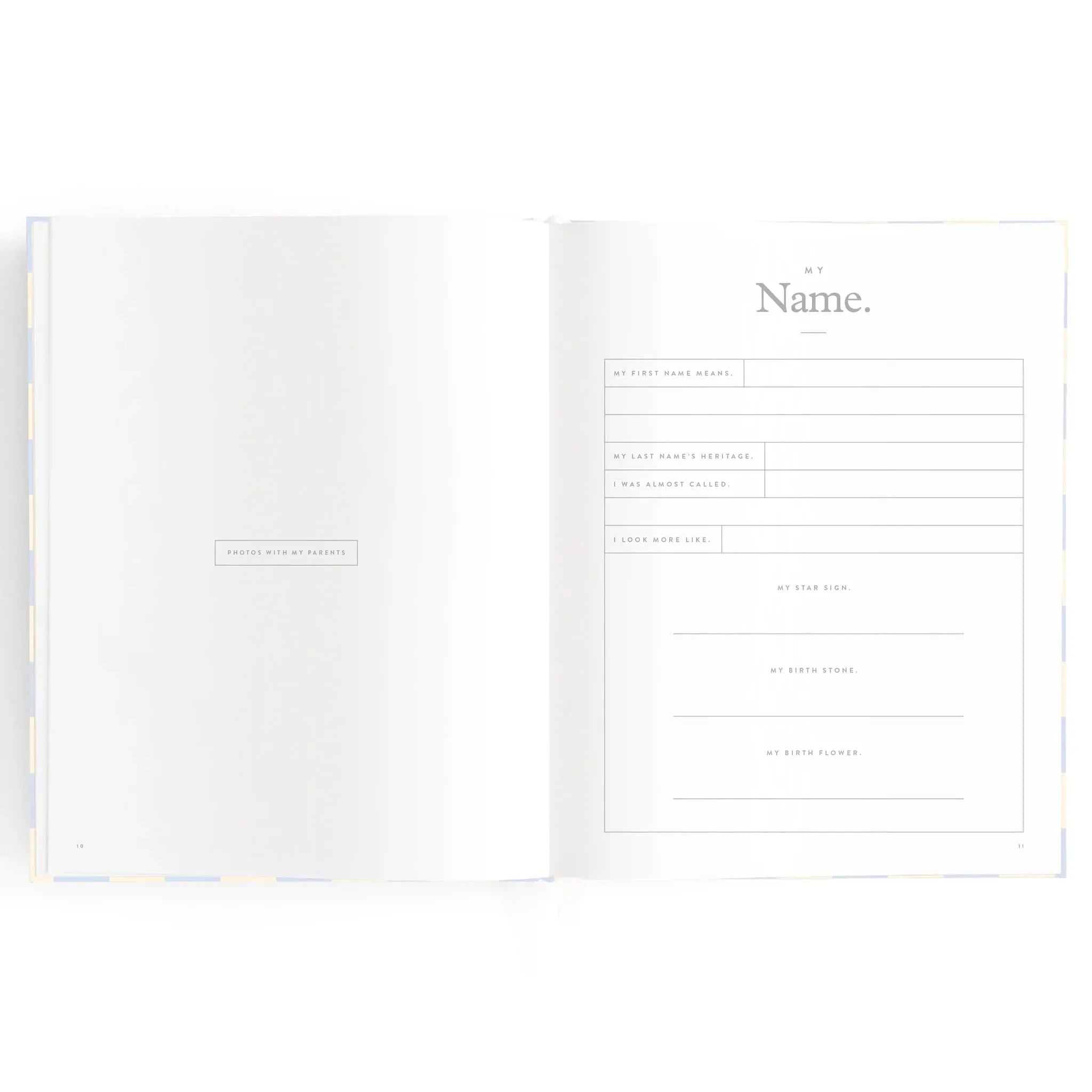 Baby Book Blue Check Boxed