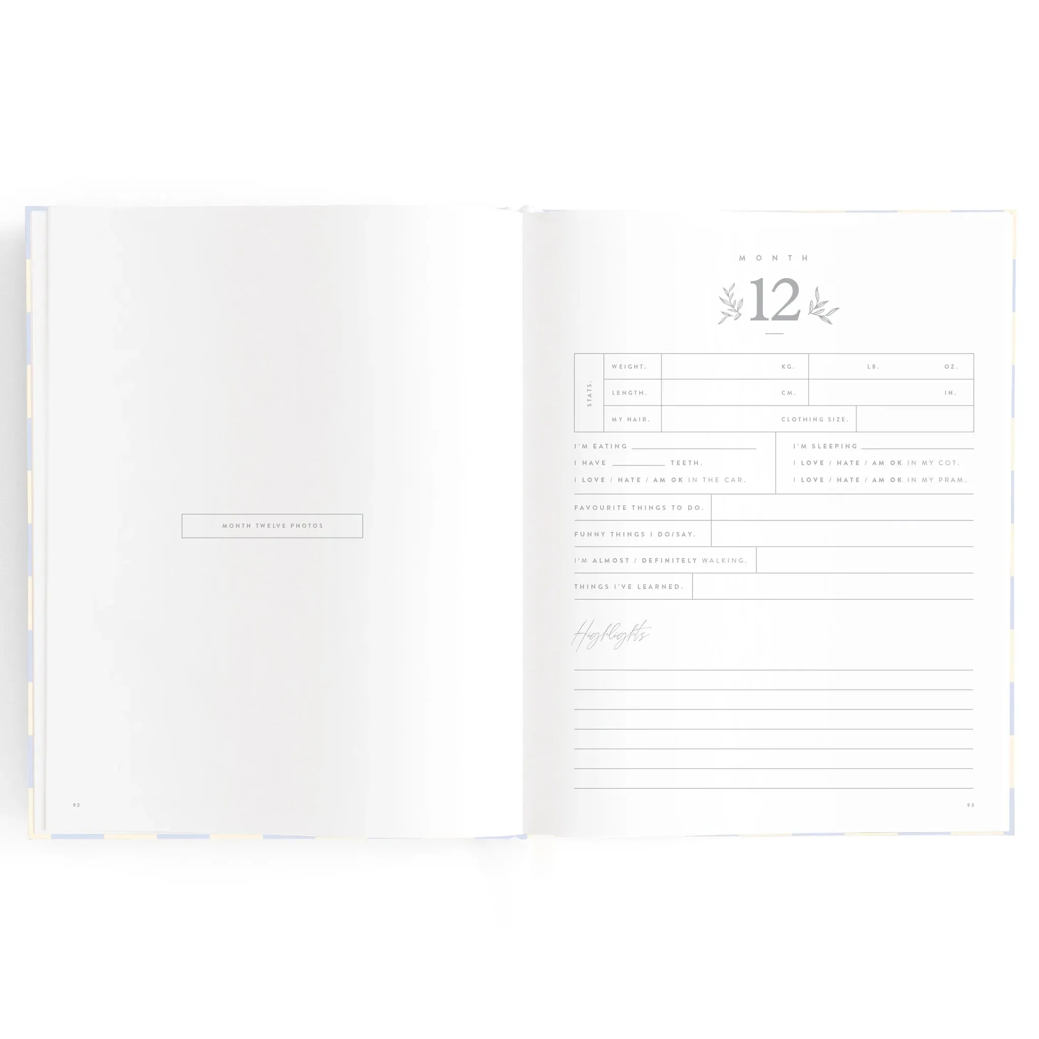Baby Book Blue Check Boxed