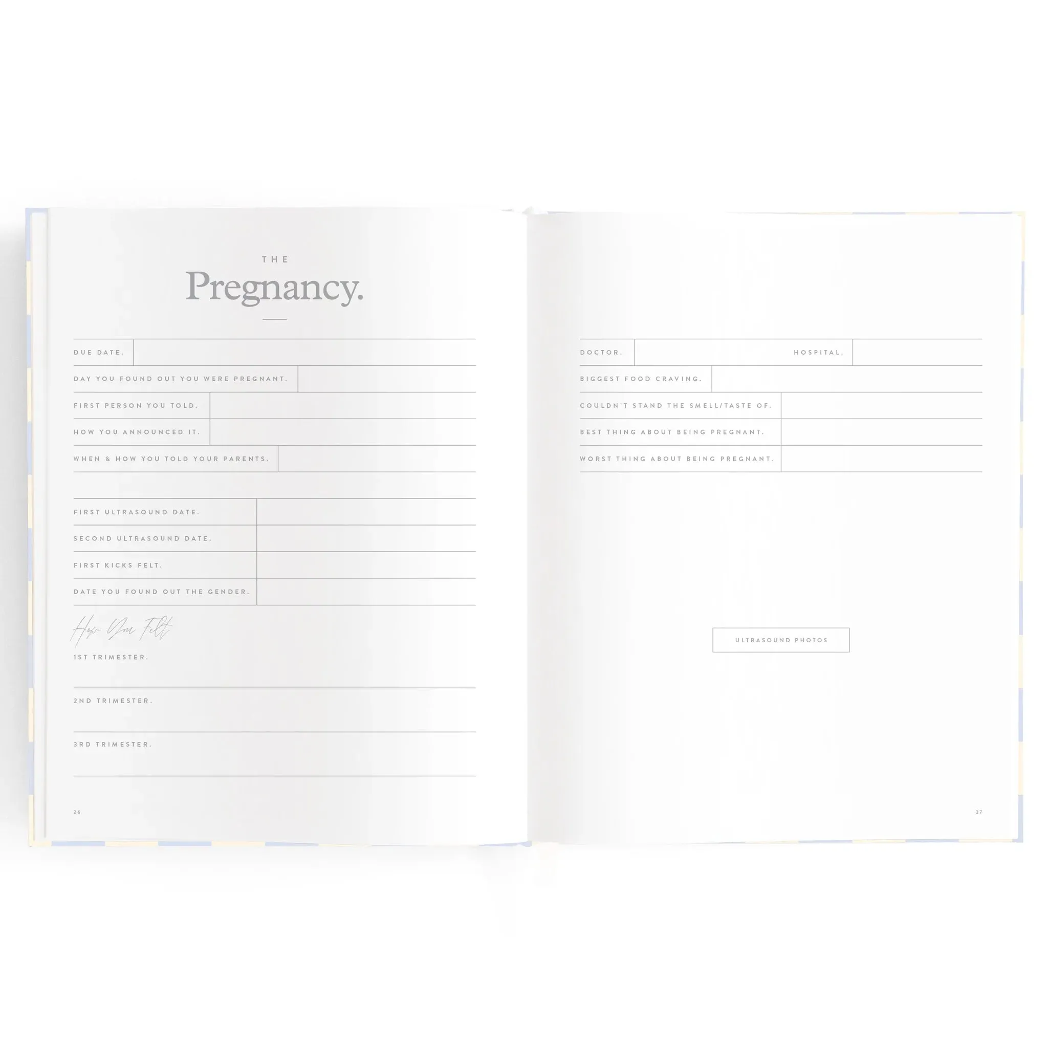 Baby Book Blue Check Boxed