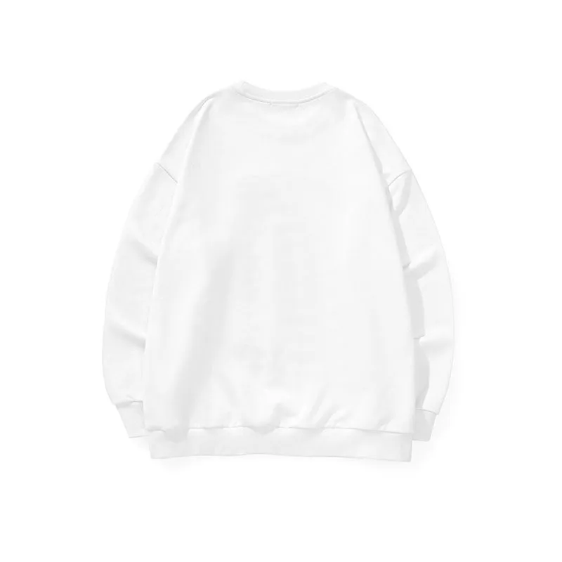 Bear doll monogram embroidered rotund sleeve ribbed cotton hoodie