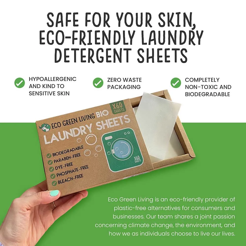 Bio Laundry Detergent Sheets (60) Fragrance Free by Eco Green Living