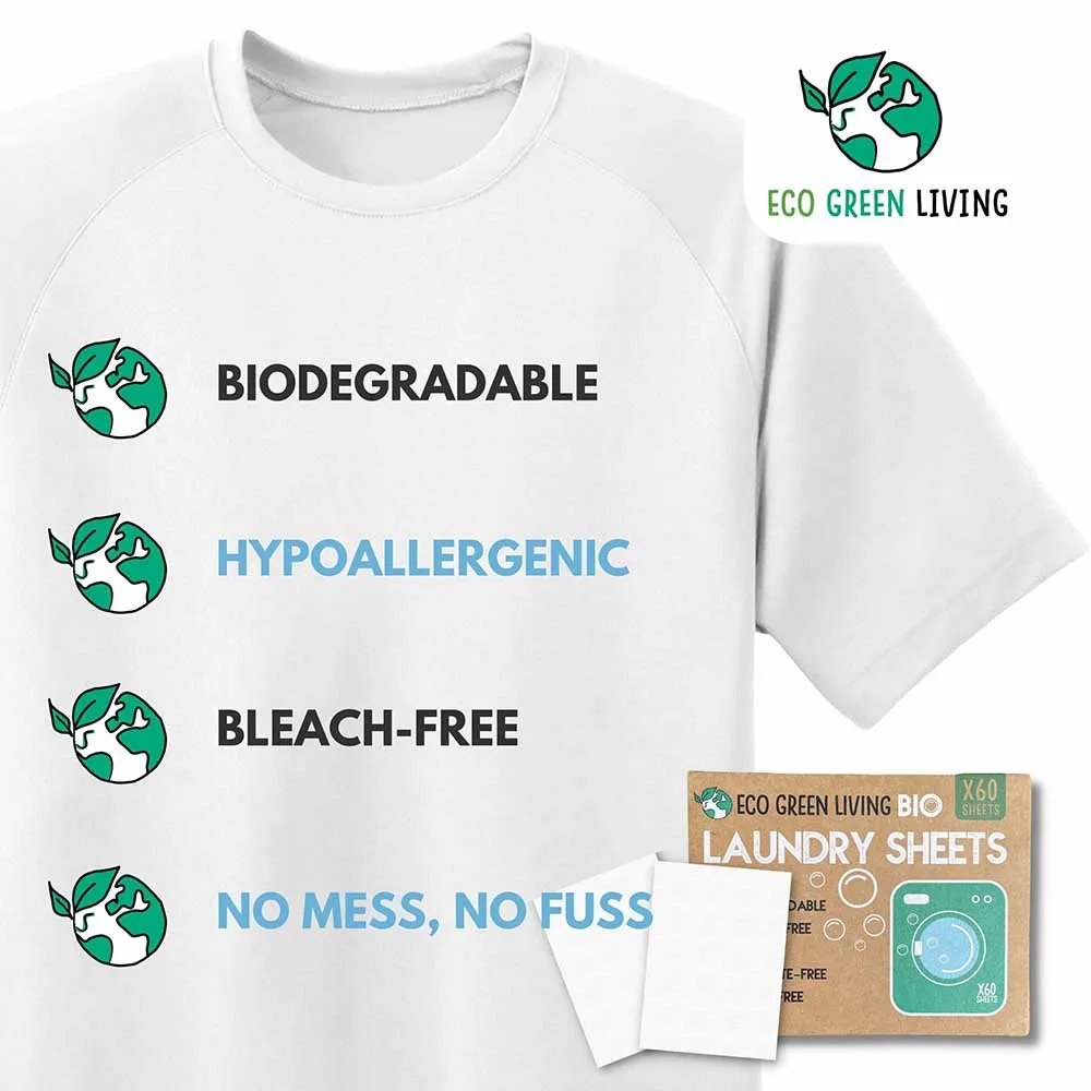 Bio Laundry Detergent Sheets (60) Fragrance Free by Eco Green Living