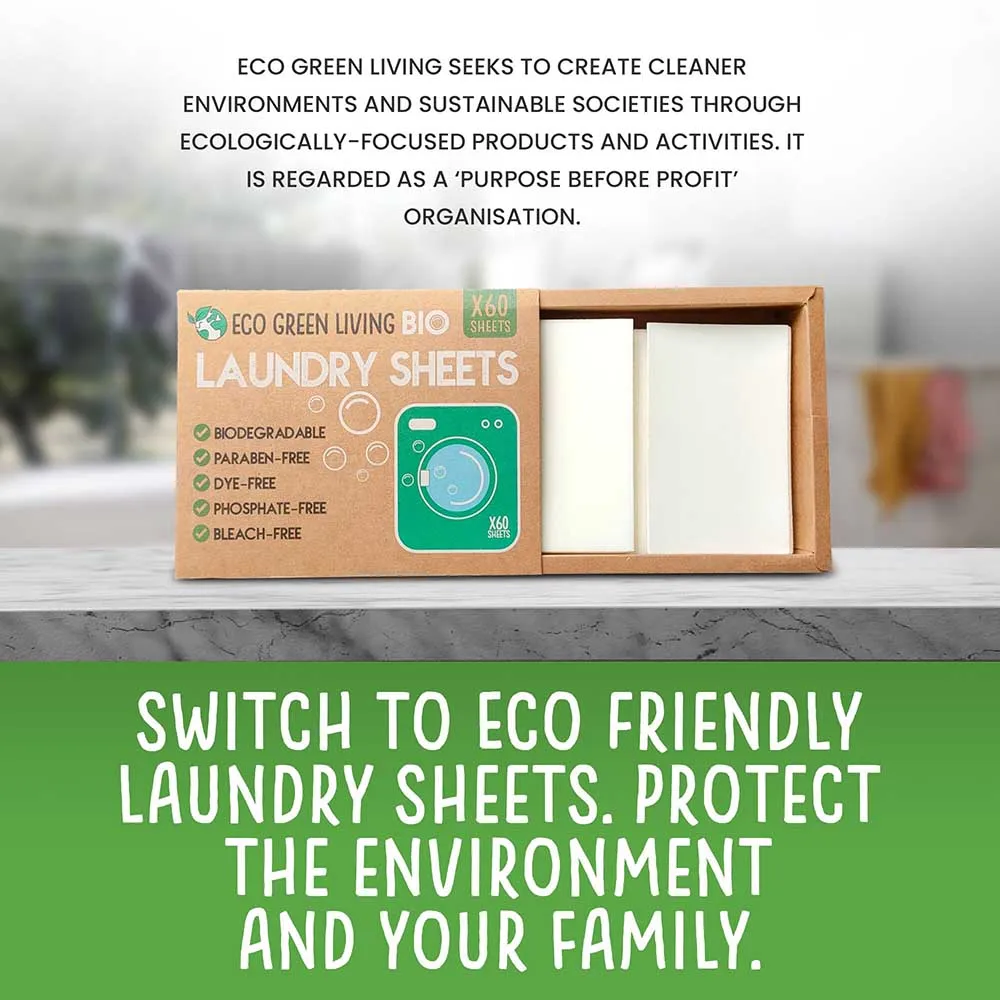 Bio Laundry Detergent Sheets (60) Fragrance Free by Eco Green Living