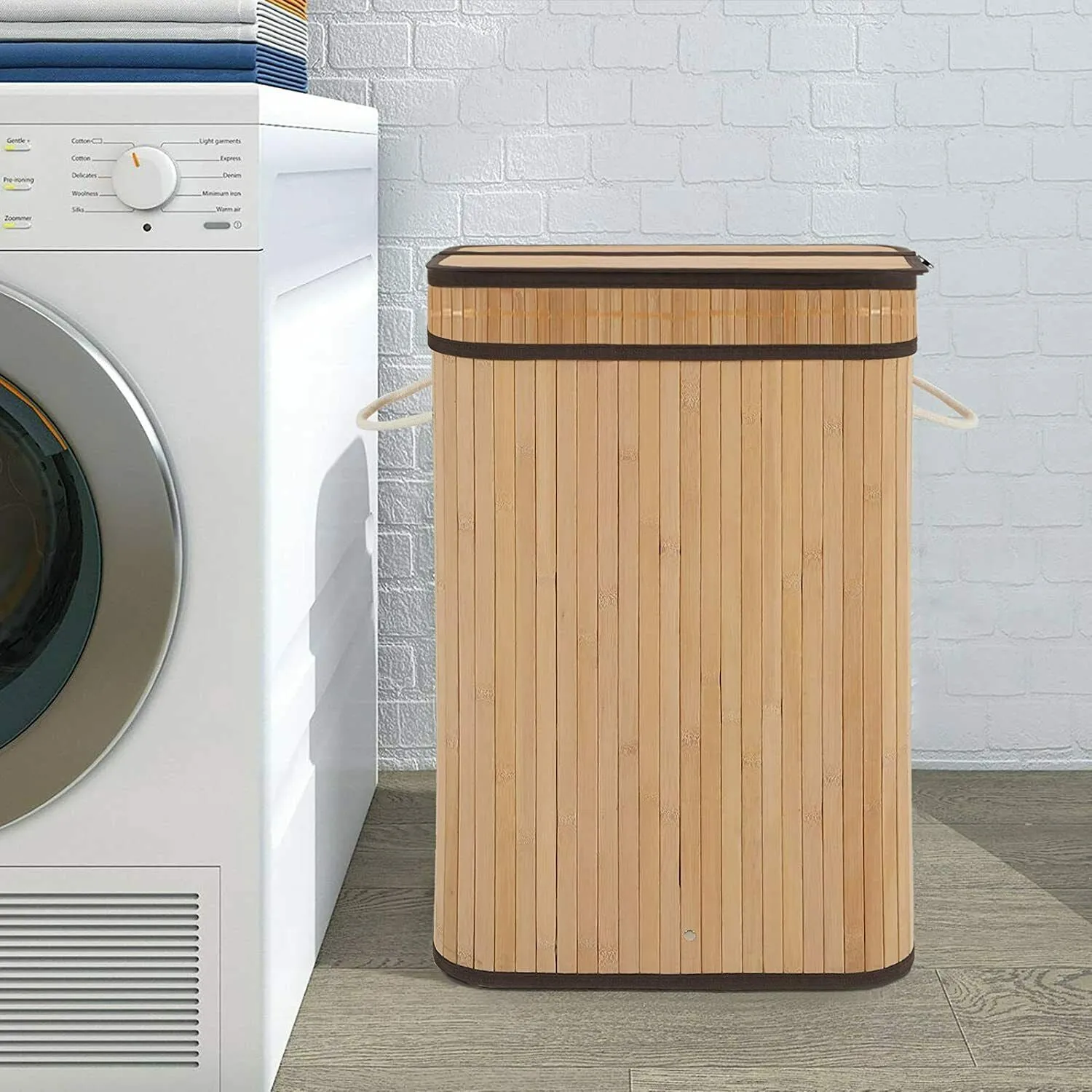 BlushBees® Laundry Hamper with Lid, Large Foldable, made with Natural Bamboo Laundry Basket.