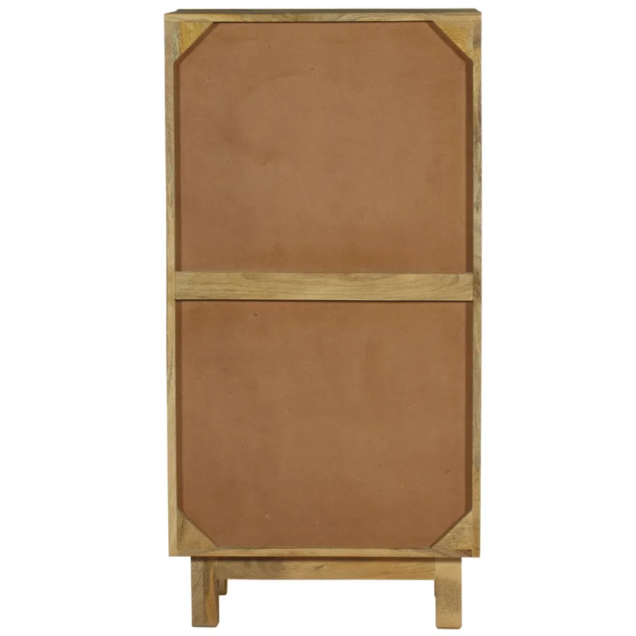Solid Wood and Rattan Tallboy Chest with 5 Drawers by Byron: Optimize for E-Commerce.