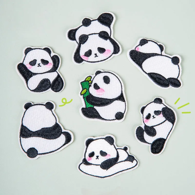 Cartoon Panda Embroidered Patch