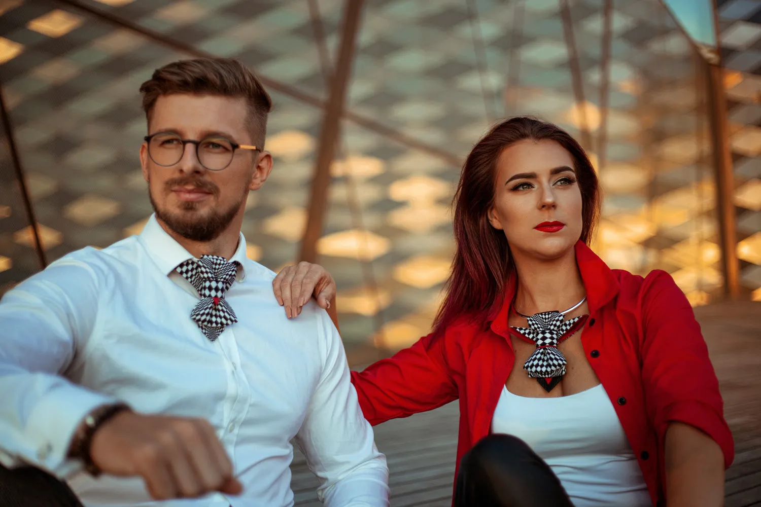 CHECKERED NECK TIE "CHESS PLAYER"