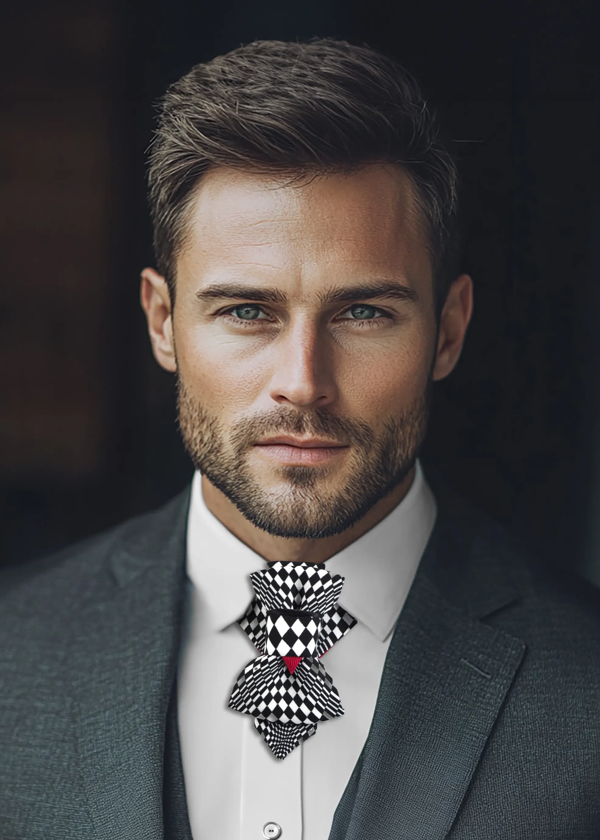 CHECKERED NECK TIE "CHESS PLAYER"