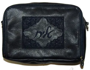 Classic Leather Travel Bag Single Color Oriental Motif TB410B-NV