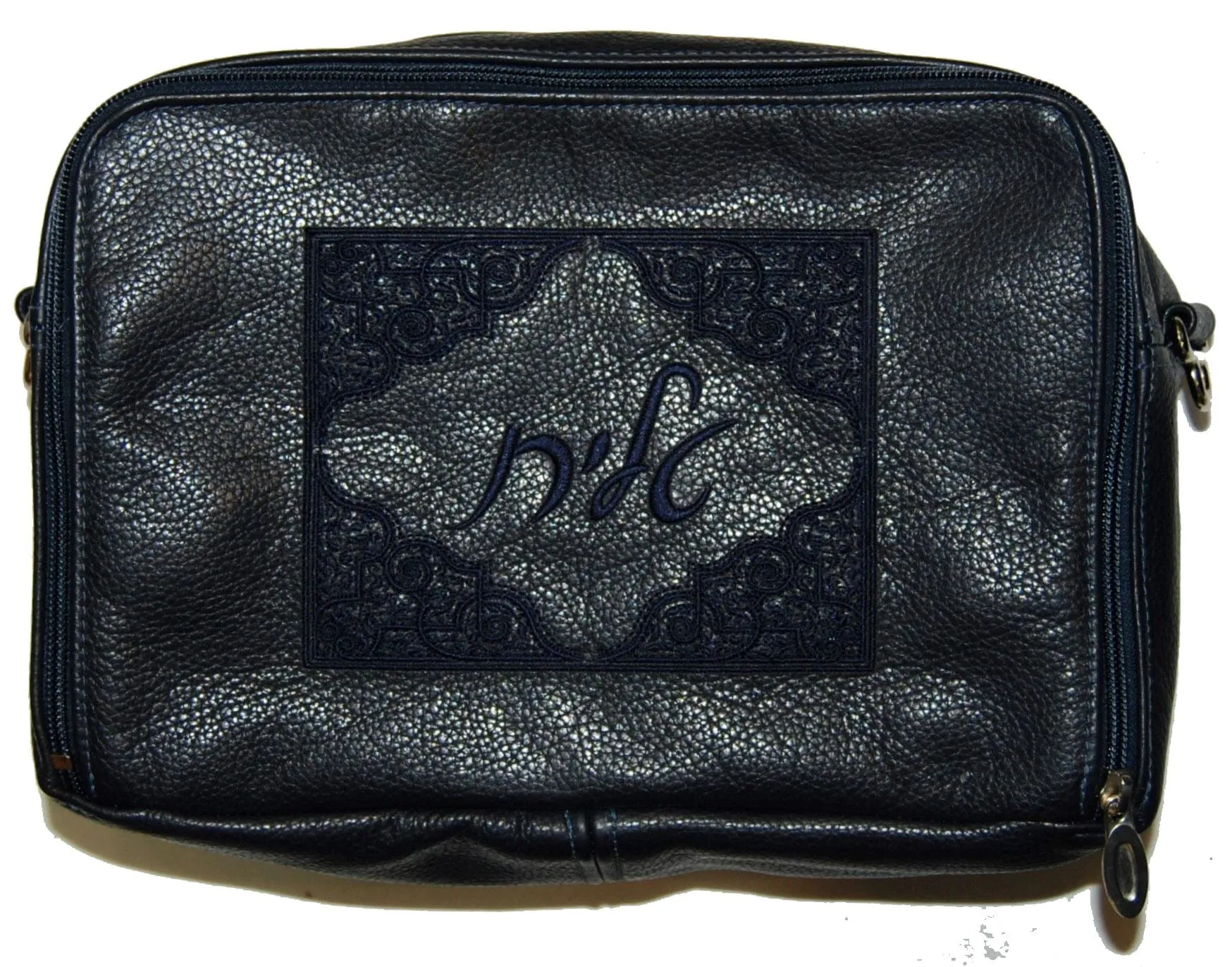Classic Leather Travel Bag Single Color Oriental Motif TB410B-NV