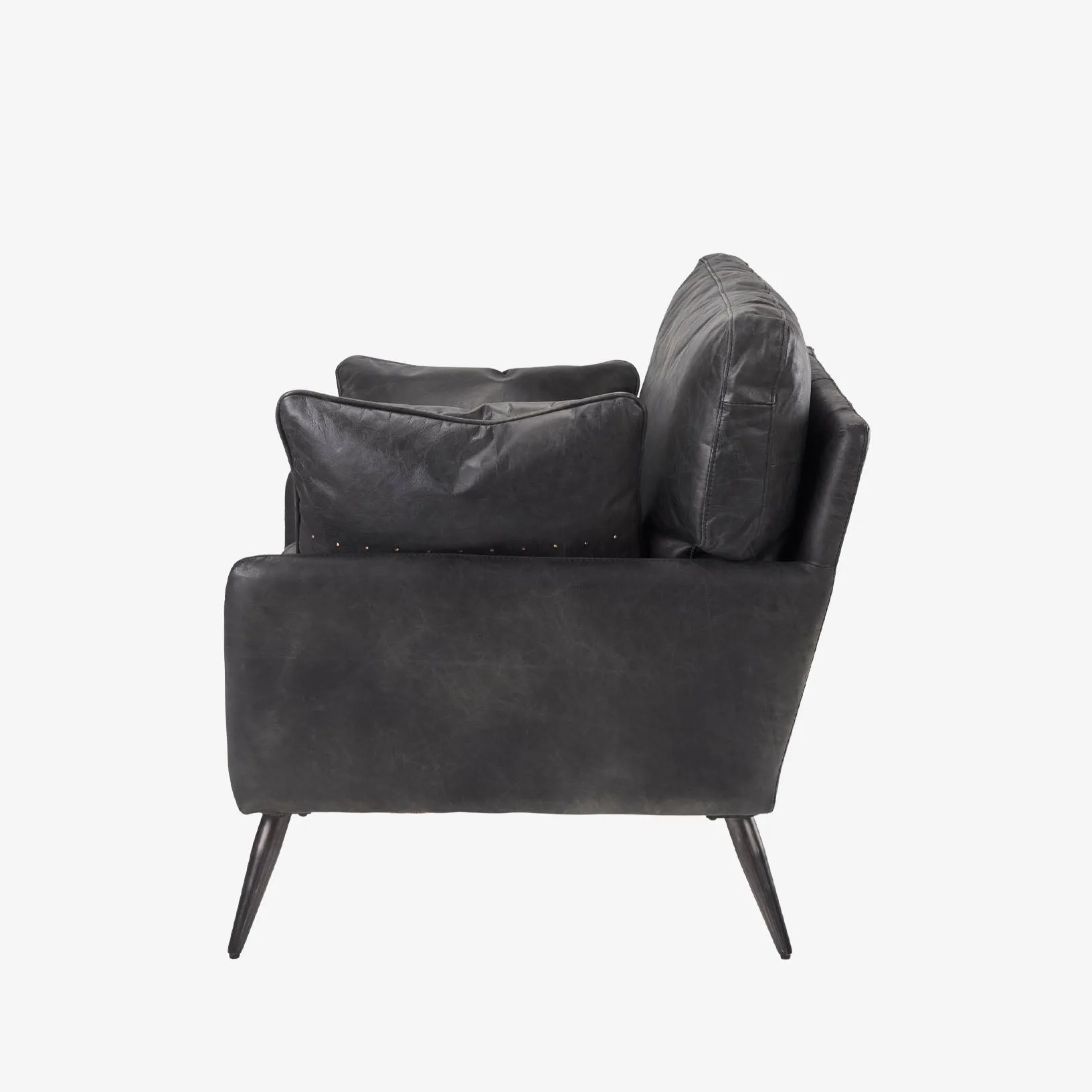 Colter Armchair in Black Leather