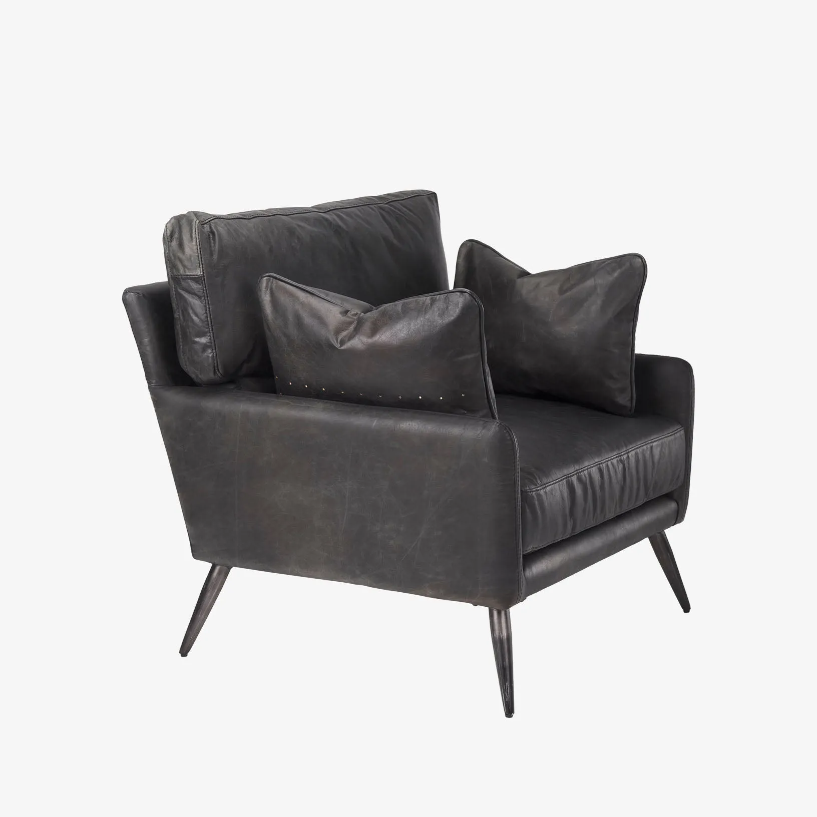Colter Armchair in Black Leather