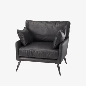 Colter Armchair in Black Leather