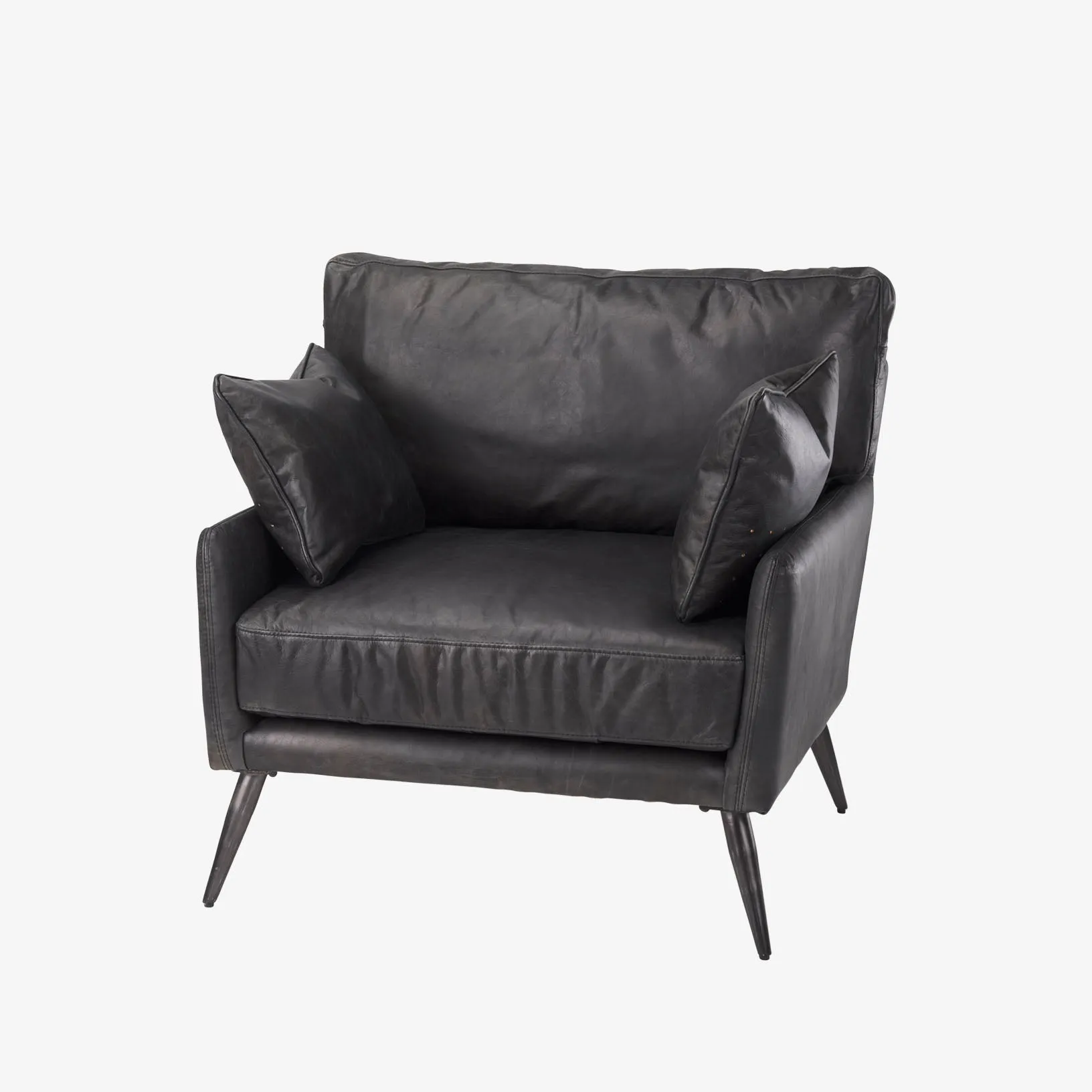 Colter Armchair in Black Leather