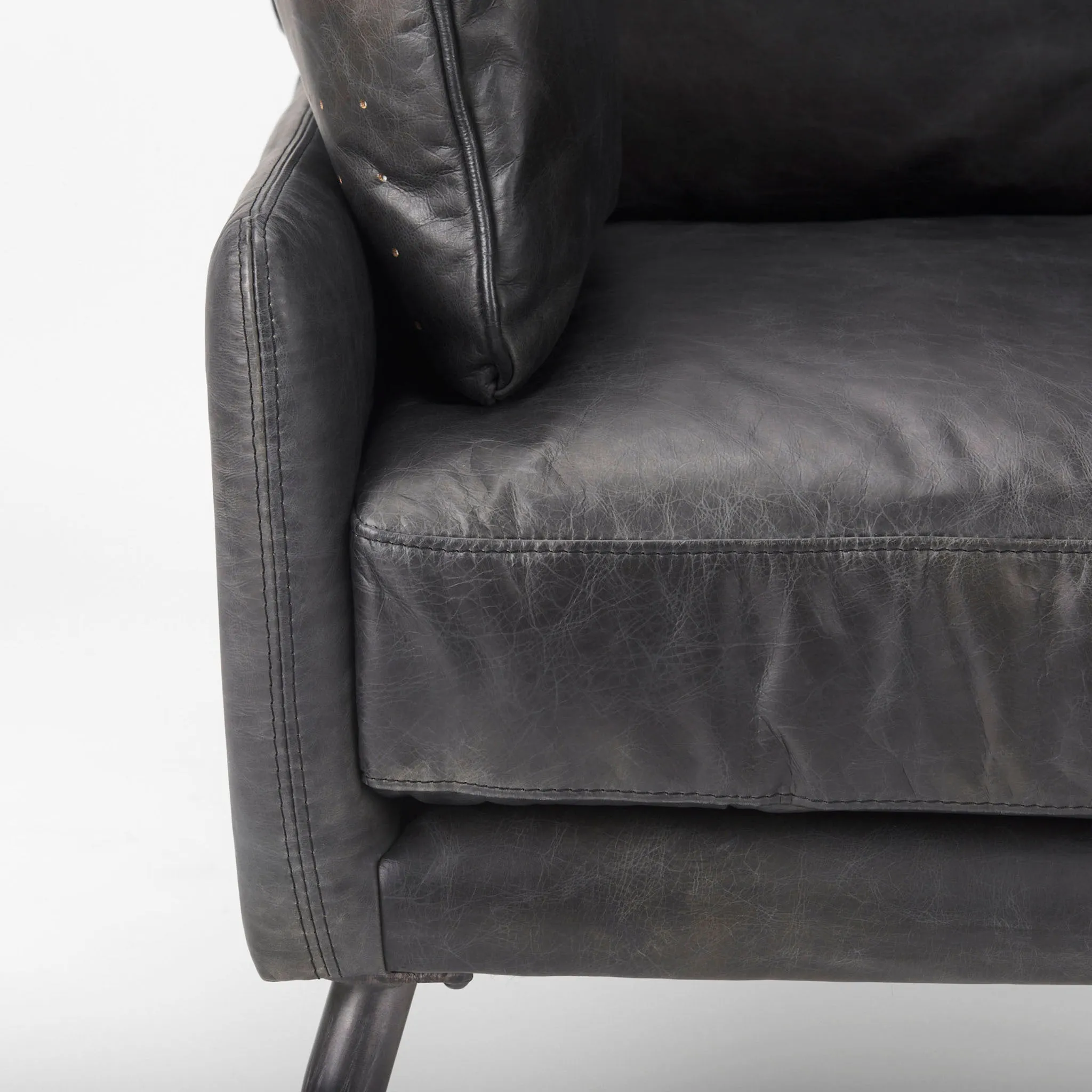 Colter Armchair in Black Leather