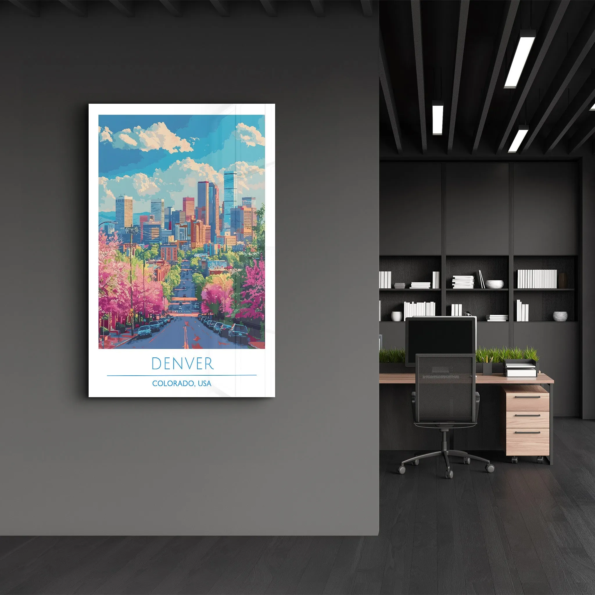 Denver-Colorado USA-Travel Posters | Glass Wall Art