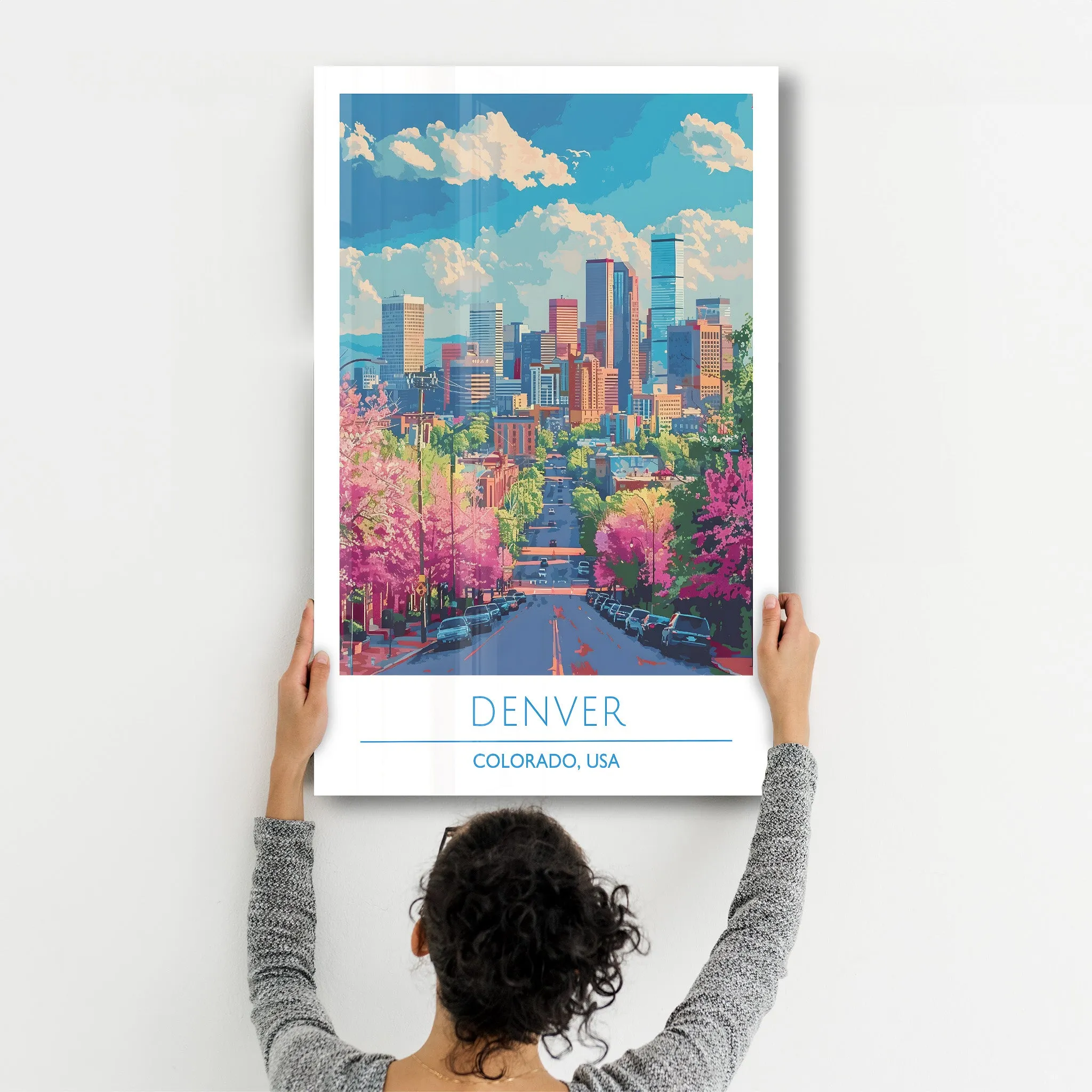 Denver-Colorado USA-Travel Posters | Glass Wall Art