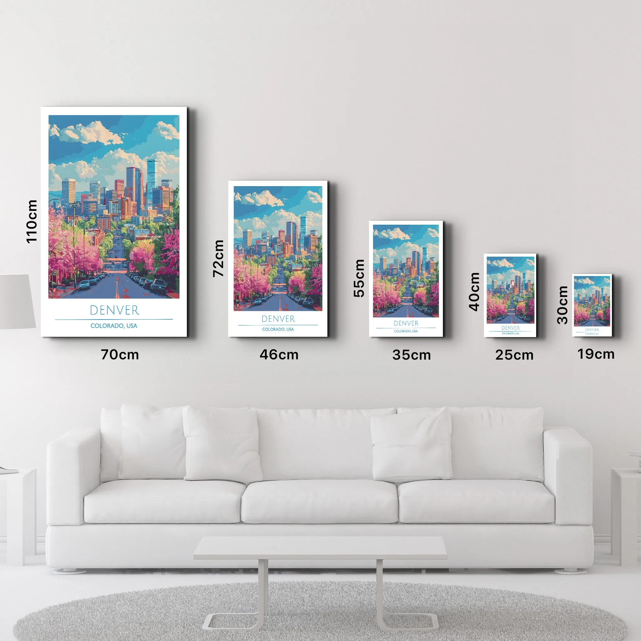 Denver-Colorado USA-Travel Posters | Glass Wall Art