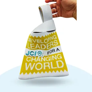 Developing Leaders knitted bag with 2 plush embroidery Pins