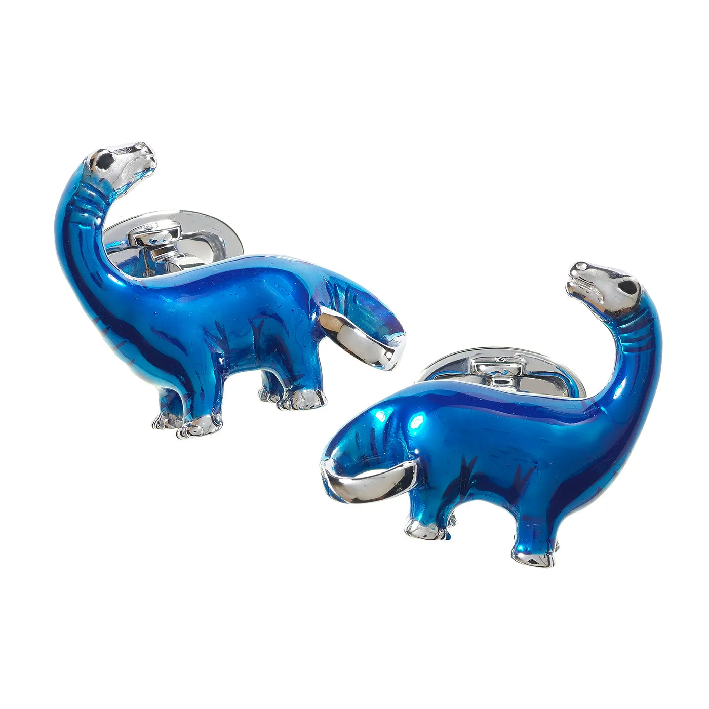 Dinosaur Hand-Painted Sterling Cufflinks