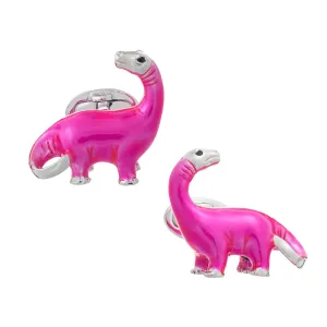 Dinosaur Hand-Painted Sterling Cufflinks