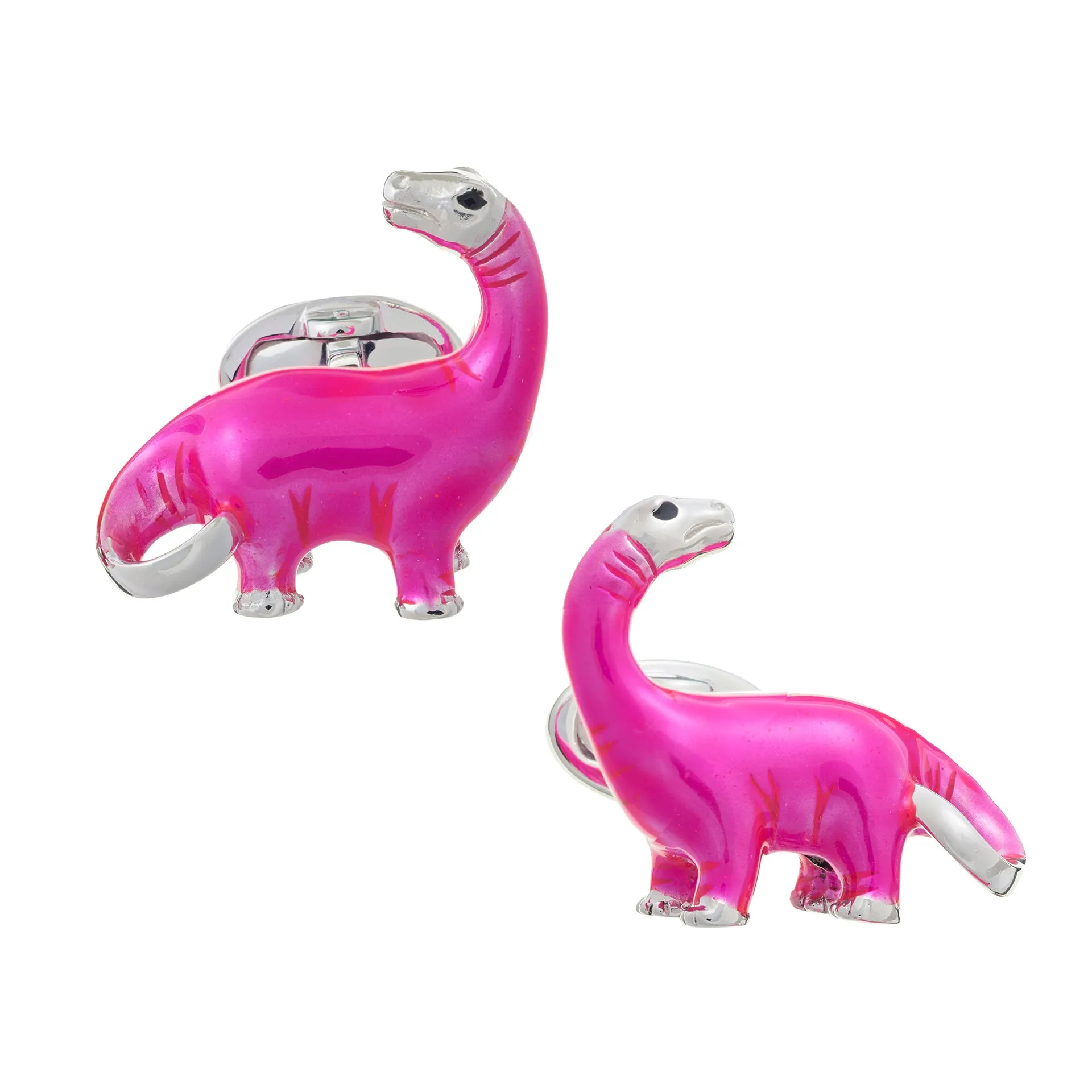 Dinosaur Hand-Painted Sterling Cufflinks