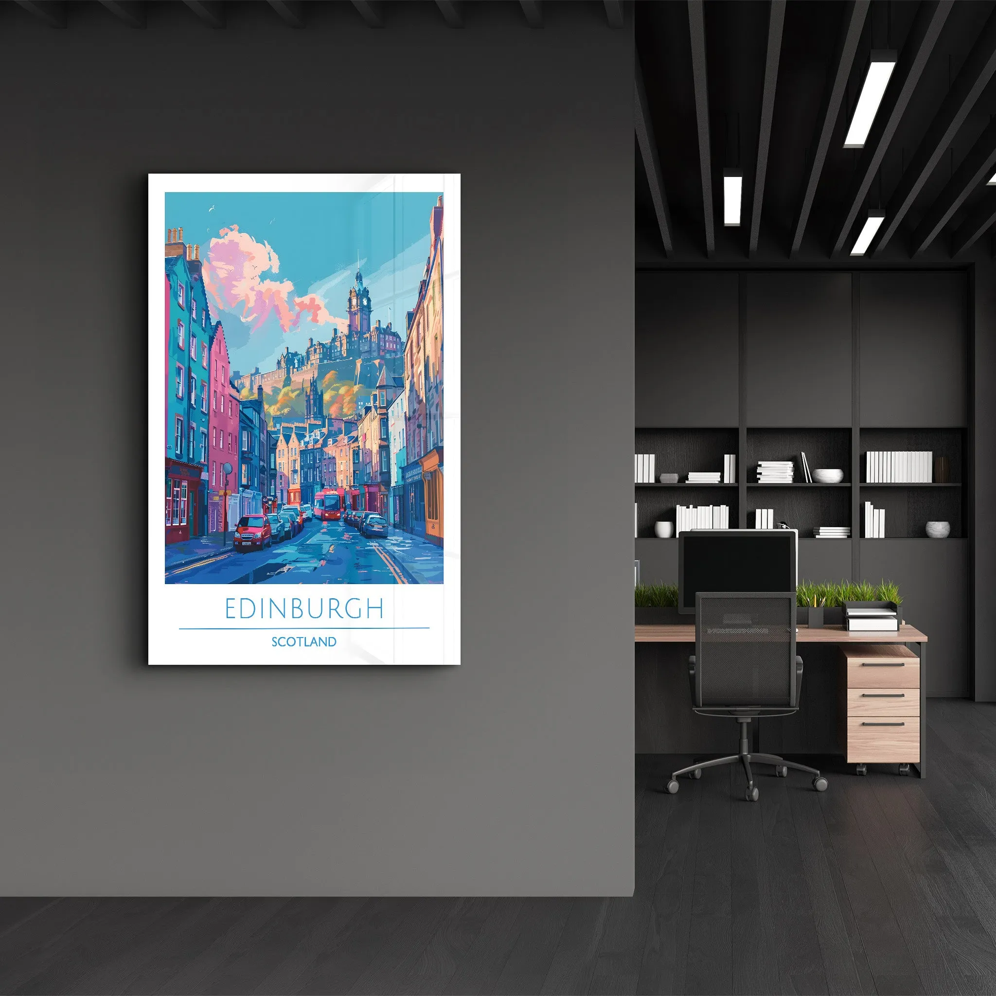 Edinburgh Scotland-Travel Posters | Glass Wall Art