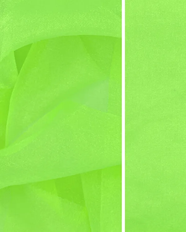 Fluorescent Green Sparkle Organza Fabric | Textured Nylon 45W