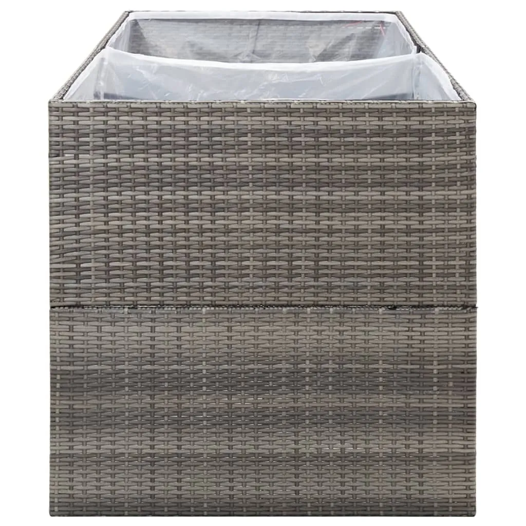 Garden Planter Grey 157x80x80 cm Poly Rattan