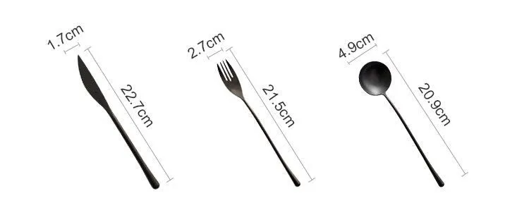 Gohobi A Set of 5 Pieces Black Stonewashed Cutlery
