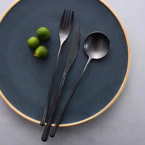 Gohobi A Set of 5 Pieces Black Stonewashed Cutlery