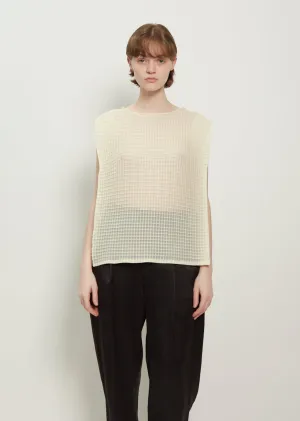Grid Pleats Polyester Tank