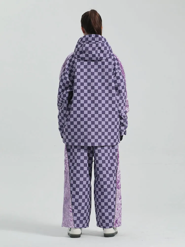 Gsou Snow Women's Plaid Ski Suit