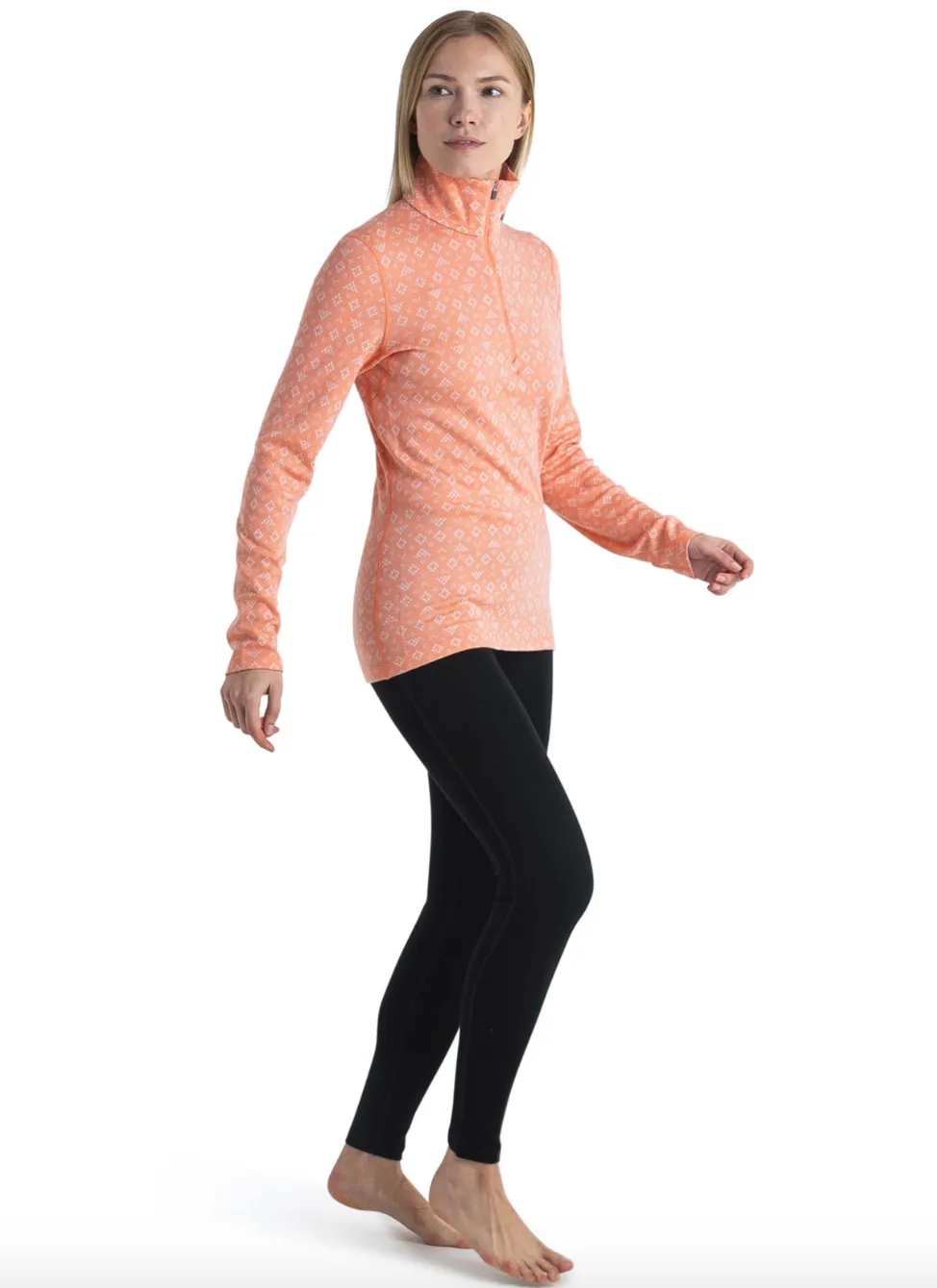 Icebreaker Wmns 260 Vertex LS Half Zip First Snow