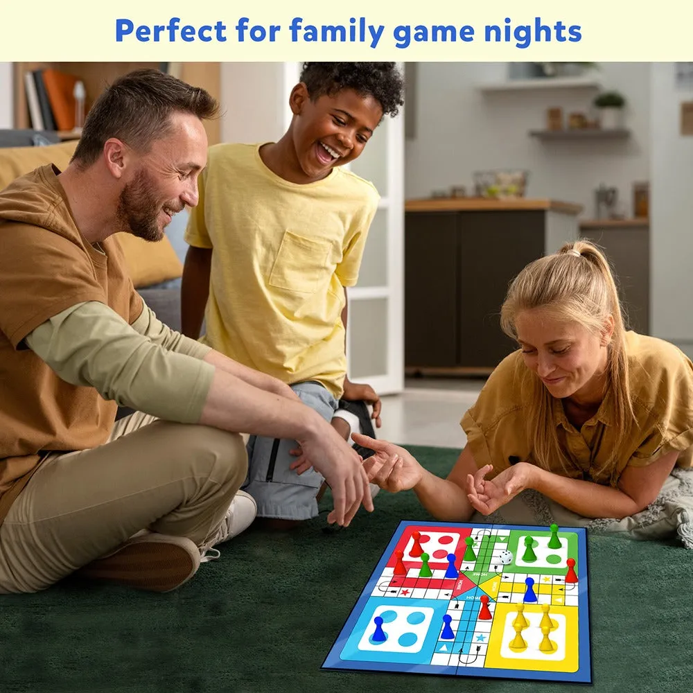 Magnetic Ludo and Snakes & Ladders Board Game Set - Travel Board Game (Multicolor)