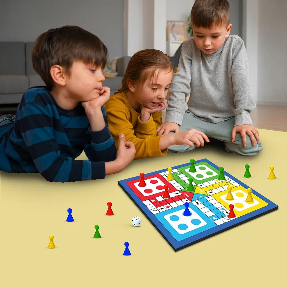 Magnetic Ludo and Snakes & Ladders Board Game Set - Travel Board Game (Multicolor)