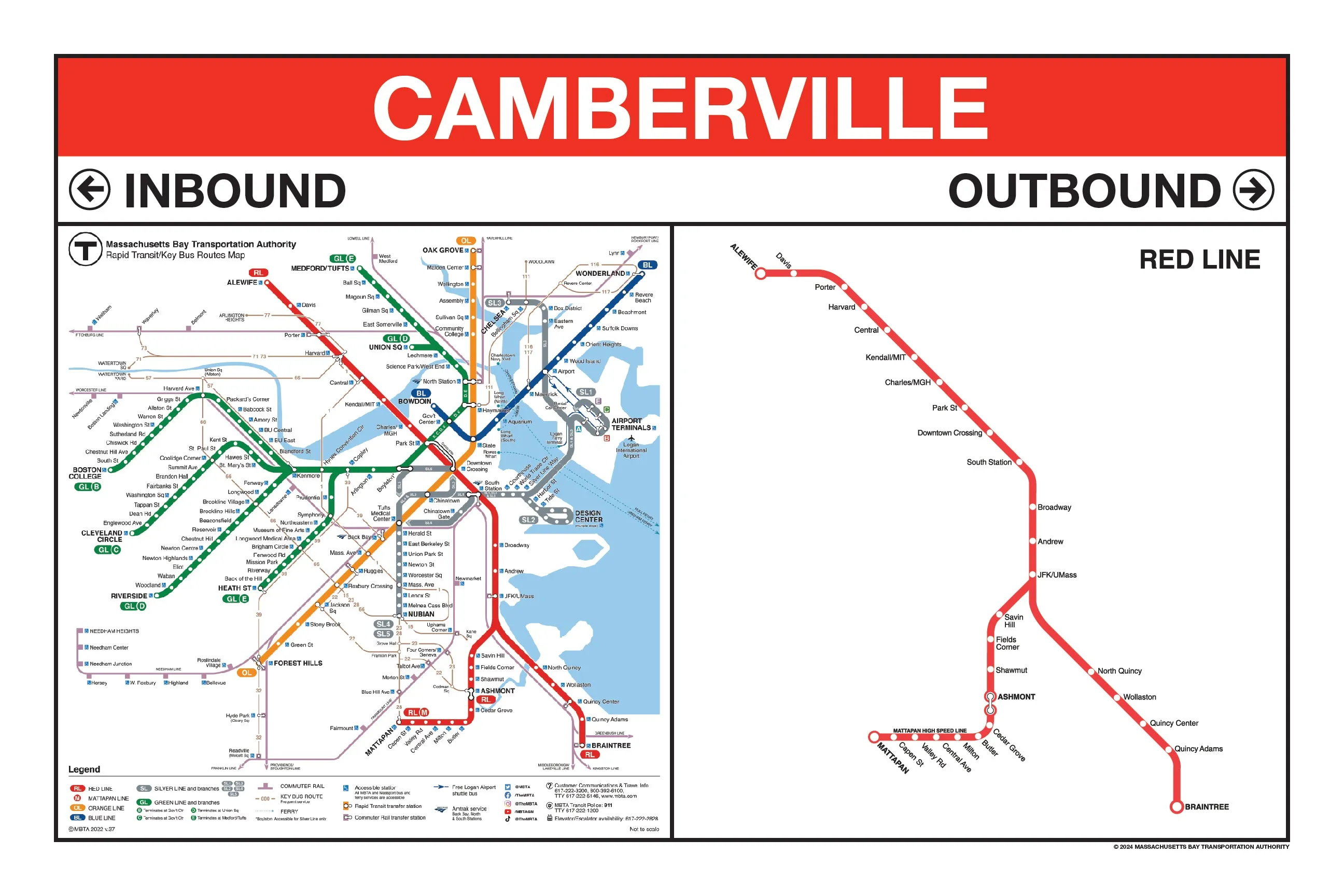MBTA Red Line Station Panel Prints (18"x24")
