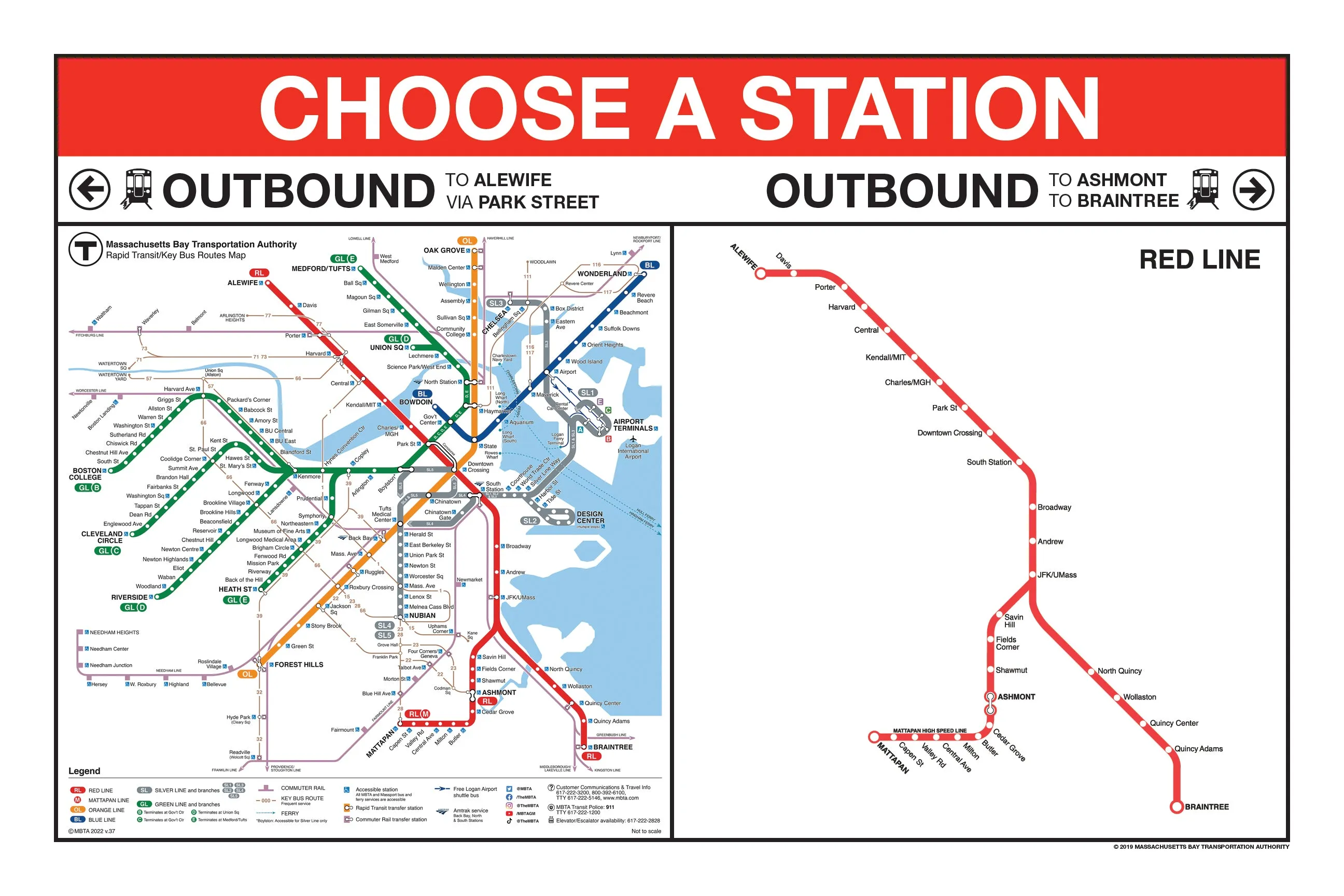 MBTA Red Line Station Panel Prints (18"x24")