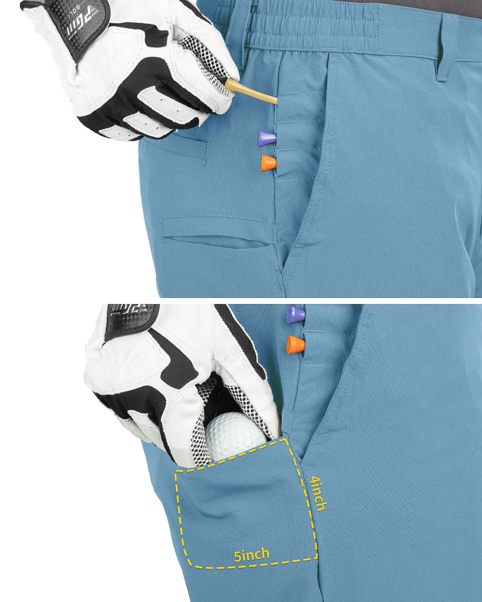 Men's 9" UPF 50  Golf Shorts with 5 Pockets