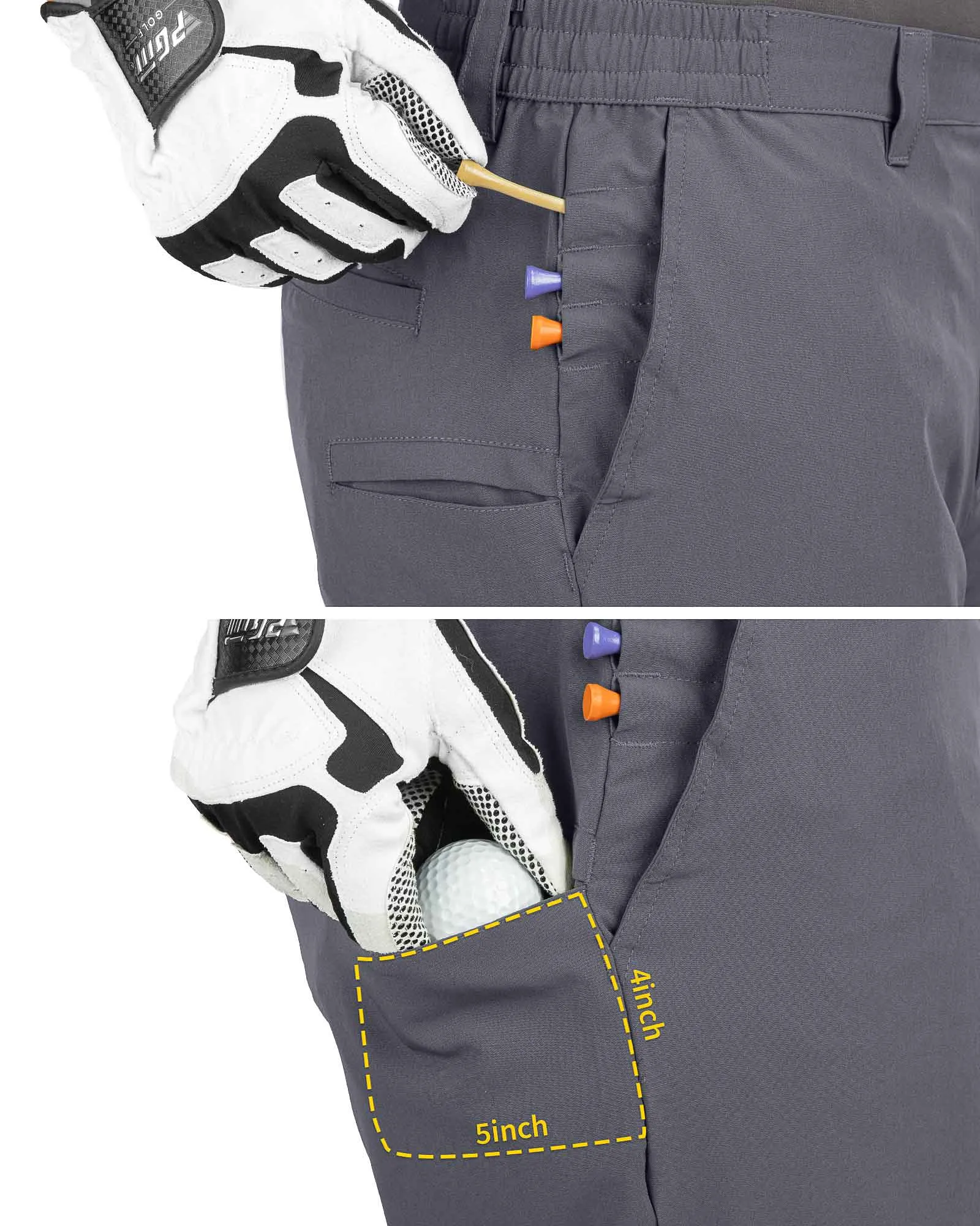 Men's 9" UPF 50  Golf Shorts with 5 Pockets