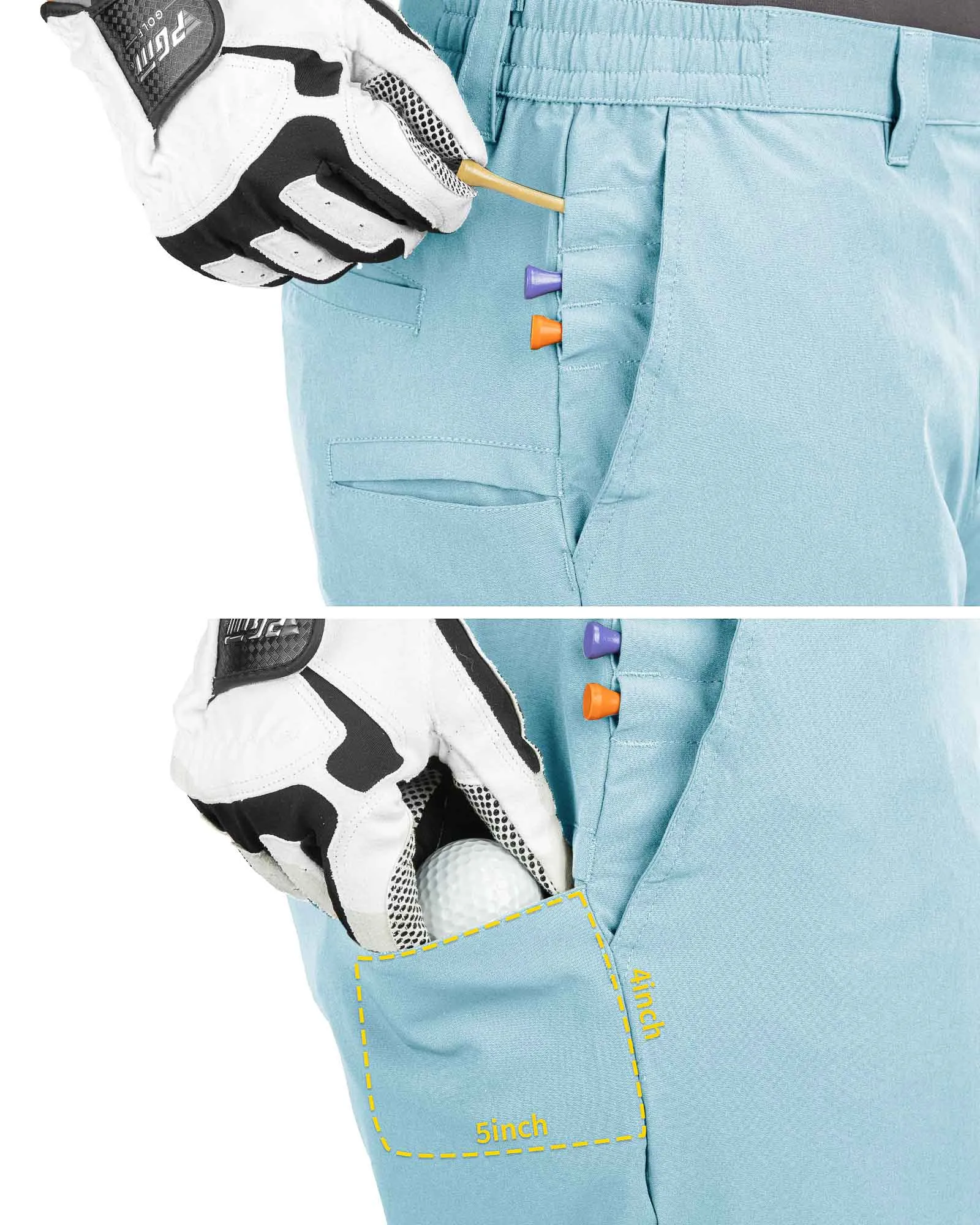 Men's 9" UPF 50  Golf Shorts with 5 Pockets