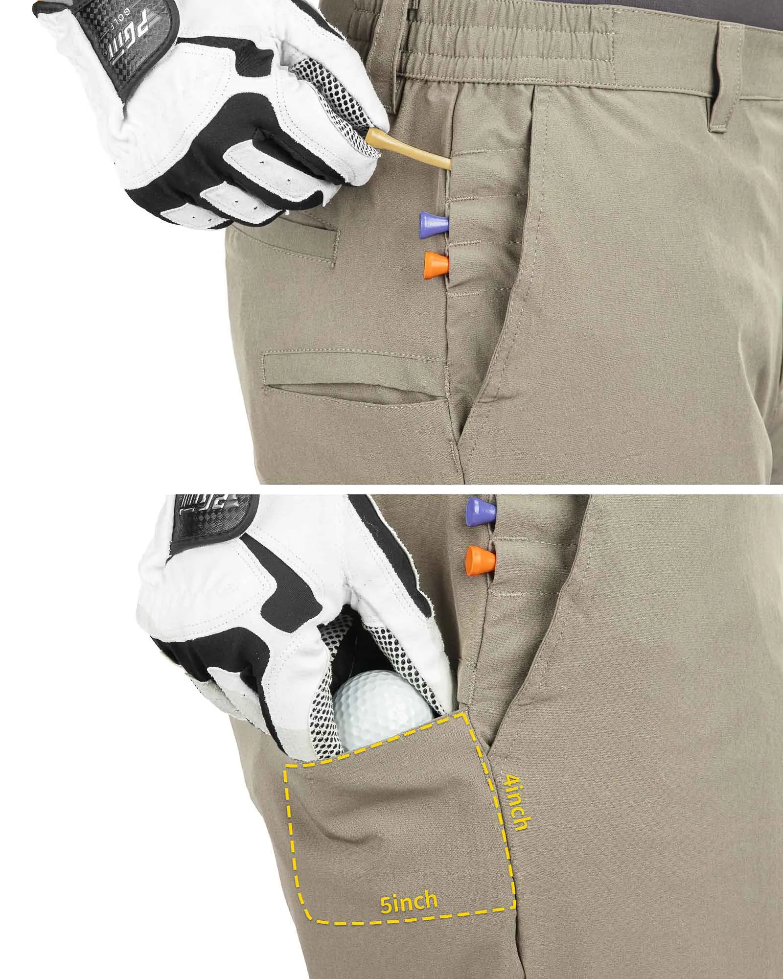 Men's 9" UPF 50  Golf Shorts with 5 Pockets