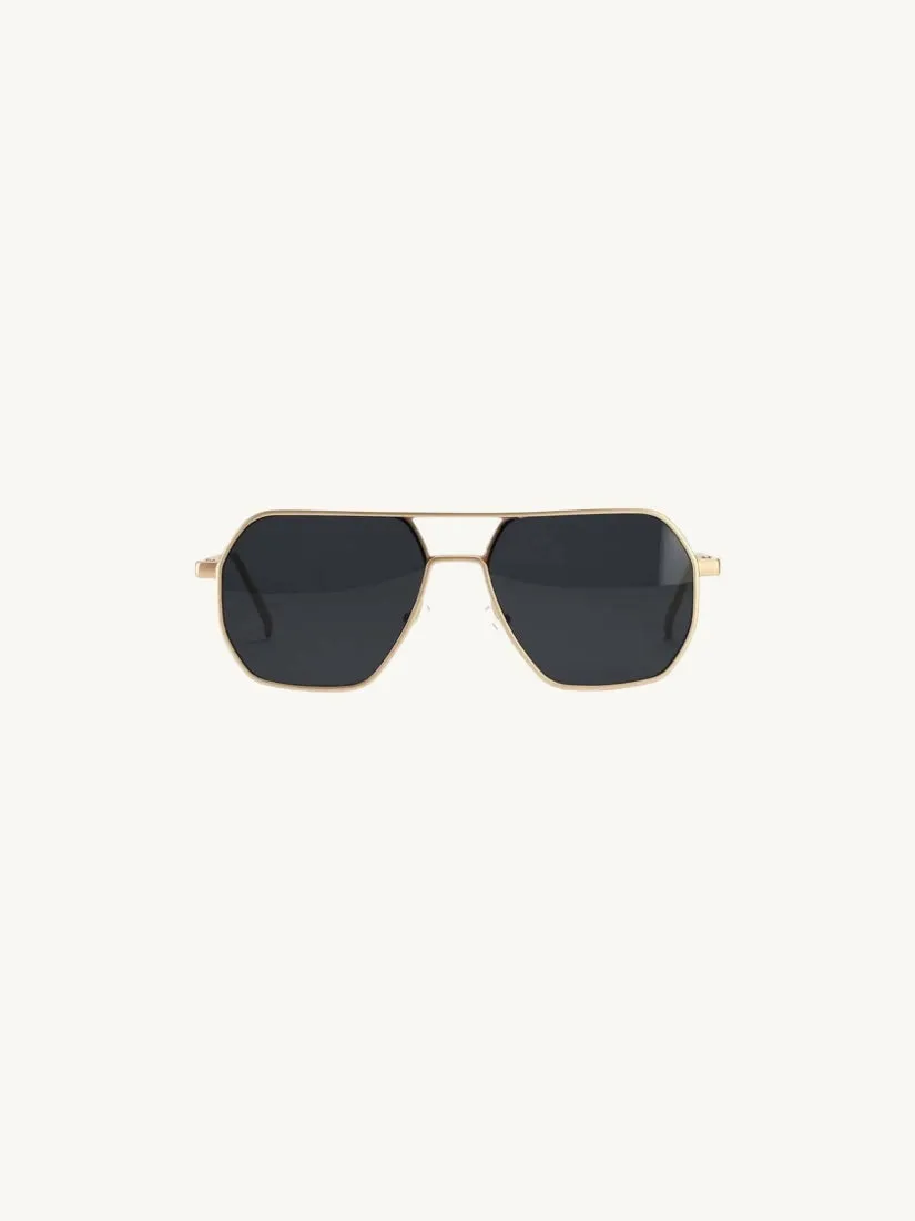 Nola Polarized Sunglasses: Black/Gold